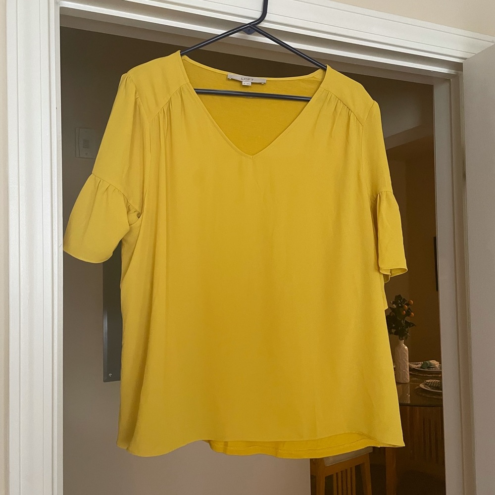 LOFT mixed media blouse